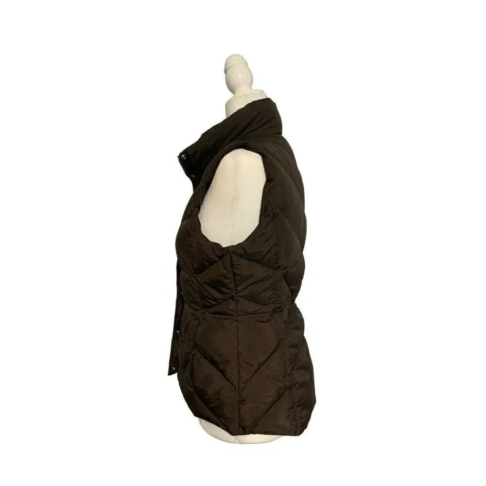 j crew womens solid brown puffer vest jacket Small Medium
